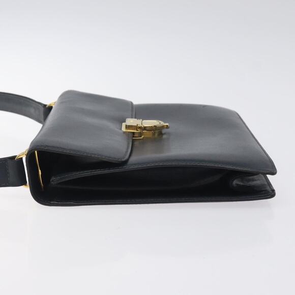CELINE Shoulder Bag Leather Navy Gold - Picture 5 of 13